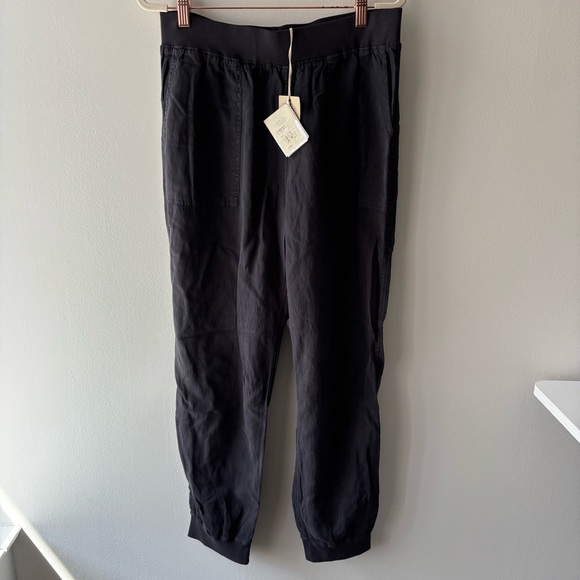 Faherty Arlie jogger NWT Linen Blend Sz L Washed Black - Picture 4 of 8